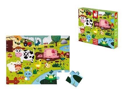 Janod - Sensory puzzle 20 pieces Farm