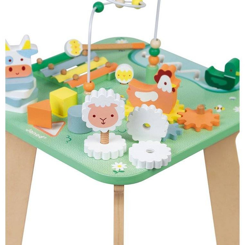 Janod - Multifunctional wooden educational table Meadow 12 m +
