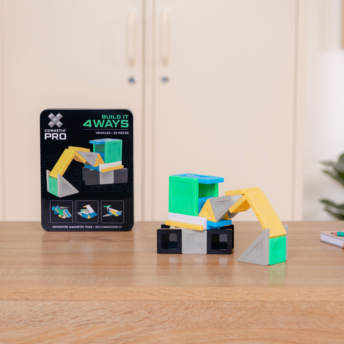 CONNETIX – Magnetic Tiles PRO Build It 4 Ways Vehicles Pack - 30 pieces