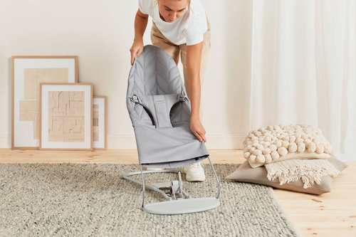 BABYBJÖRN - Bouncer Woven - Light Grey, Petal Quilt