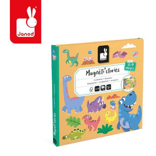 Janod - Magnetyczna układanka Dinozaury Magneti'stories 3+