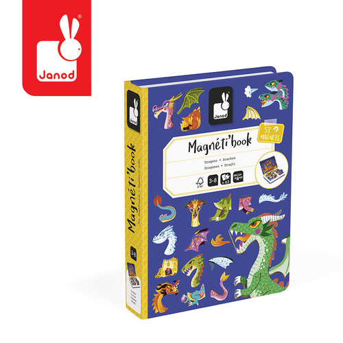 Janod - Magnetyczna układanka Dragon Magnetibook 3-8 lat
