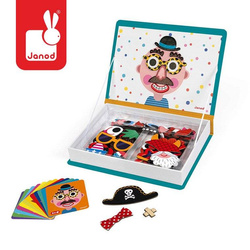 Janod - Magnetic puzzle Funny faces Boy Magnetibook collection 2018