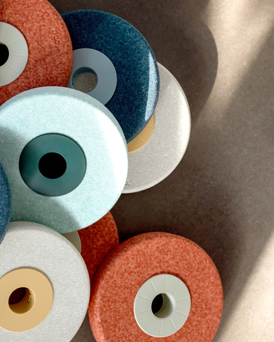 MODU - 4 x foam wheels, Sand Grey / Honey Yellow