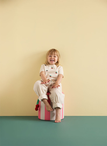 Kid's Concept - pouffe cylinder with storage, pink