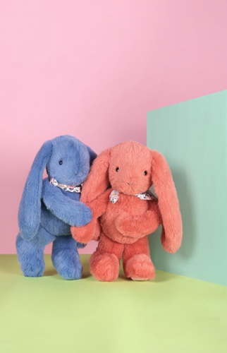 DOUDOU – Lapin Fleurette plush rabbit by Doudou et Compagnie, 35 cm, terracotta