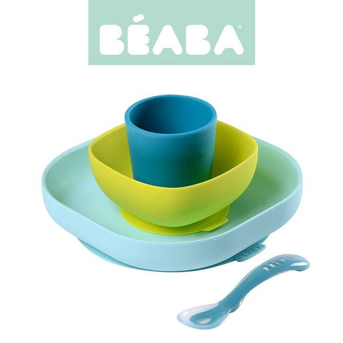 Béaba - Silicone Suction Meal Set Blue