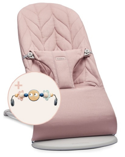 BABYBJÖRN - Bouncer BLISS - Dusty Pink, Petal Quilt + Toy Googly Eyes Pastels