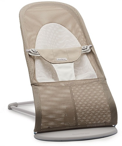 BABYBJORN - Bouncer Balance Soft Light grey frame, Mesh, Grey beige/White
