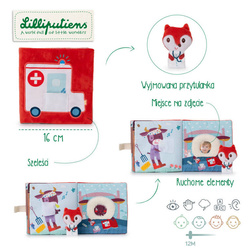 LILLIPUTIENS Activation book with mini-puppet Doctor Alice the fox 12 m+