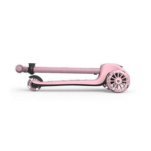 SCOOTANDRIDE - Highwaykick 3S - scooter with 2-in-1 control system and LED wheels, foldable 3+, rose