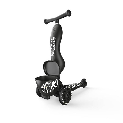 SCOOTANDRIDE Highwaykick 1 Lifestyle 2w1 Jeździk i hulajnoga z zamykanym schowkiem 1-5 lat Zebra
