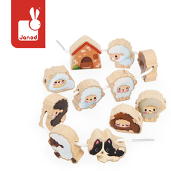 Janod - Threading machine with wooden sheep Farma 2+