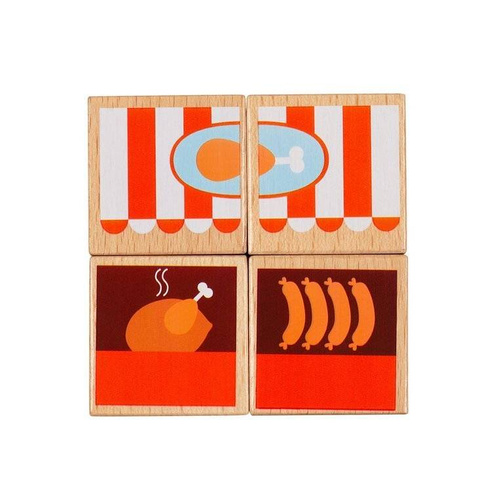 LILLIPUTIENS - Wooden food truck with 4 puzzle pieces Rhino Marius 12 m +