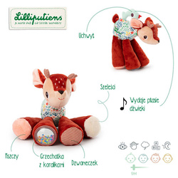 LILLIPUTIENS Przytulanka dźwiękowa galopująca Sarenka Stella 9 m+