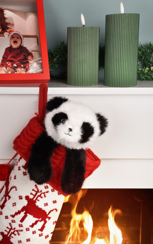 DOUDOU - magnetic plush Podcoll Panda, Histoire d'Ours, 30 cm, black and white