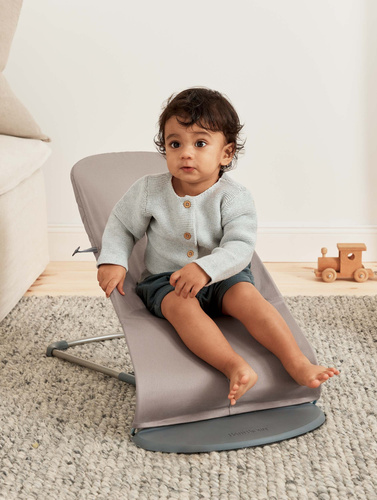 BabyBjörn BLISS Woven bouncer, sand gray + Soft Friends toy