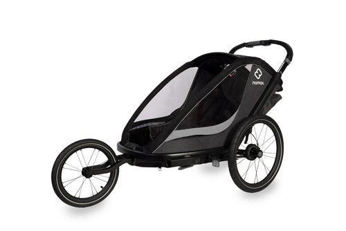 Hamax - Bike trailer for kids COCOON + Jogger wheel , double - Grey/black