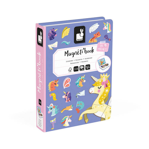 Janod - Magnetic puzzle Unicorn Magnetibook 3-8 years