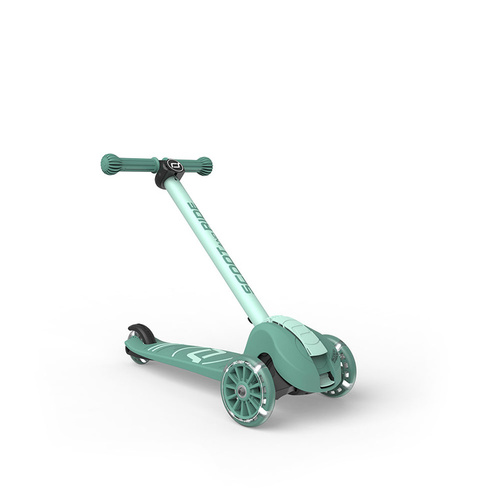 SCOOTANDRIDE - Highwaykick 3S - scooter with 2-in-1 control system and LED wheels, foldable 3+, forest