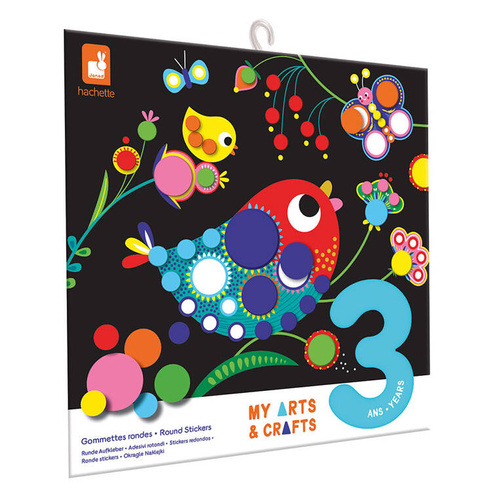 Janod - Creative set My arts & crafts 3+ round stickers