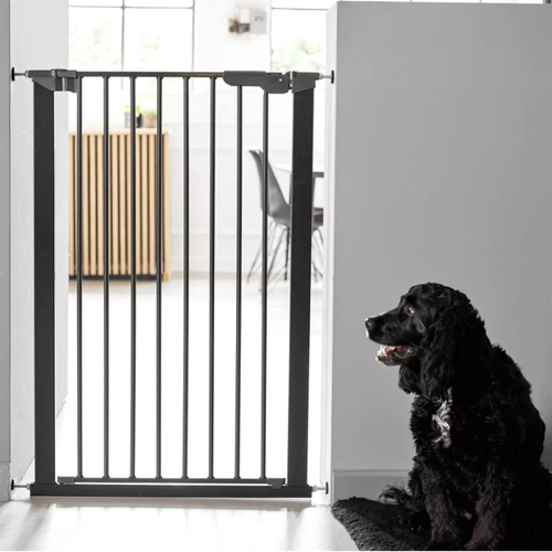 DogSpace - Bonnie Extra Tall Pressure Fitted Dog Gate, Black(73.5-79.6cm)