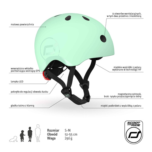 SCOOTANDRIDE - S-M helmet for children 3+ Kiwi