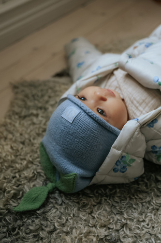 ELODIE DETAILS - winter hat, Furry Knit Beanie, Blueberry Bliss, 6-12 months