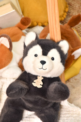 DOUDOU – Les P'tits Relax weighted plush wolf, Histoire d'Ours, 30 cm, grey