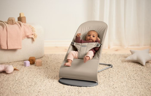 BABYBJÖRN - Bouncer BLISS Woven/Jersey Tri Fabric, Sand Grey
