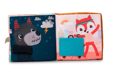 LILLIPUTIENS Miękka książeczka aktywizująca z mini-komforterem „Stella i jej przytulanka” 12 m+