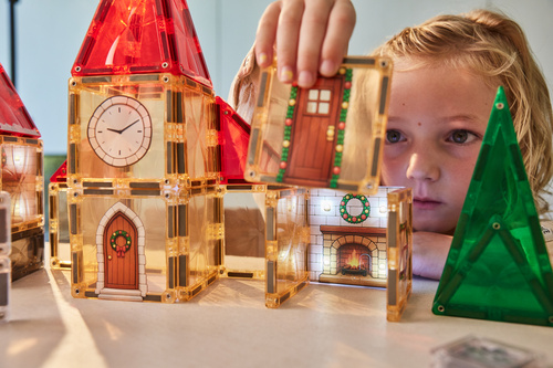 CLEVERCLIXX – Christmas Village Advent Calendar magnetic tiles - 46 el.