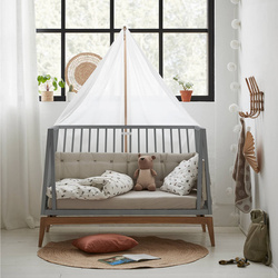 LEANDER - LUNA™ baby cot 0-3 yrs, Grey/Oak + Conversion kit