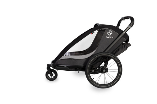 Hamax - Bike trailer for kids COCOON + Jogger wheel , double - Grey/black