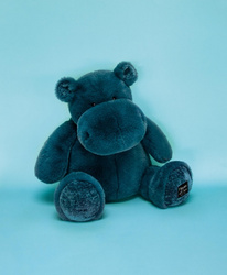 DOUDOU – Histoire d'Ours plush hippo HIP'POP, 40 cm, navy blue
