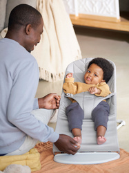 BABYBJÖRN - Bouncer Bliss Petal Grey, Woven with Googly Eyes Pastels