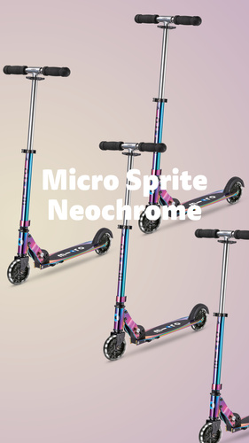 MICRO - two-wheeled scooter for children from 5 years Sprite LED, neochrome