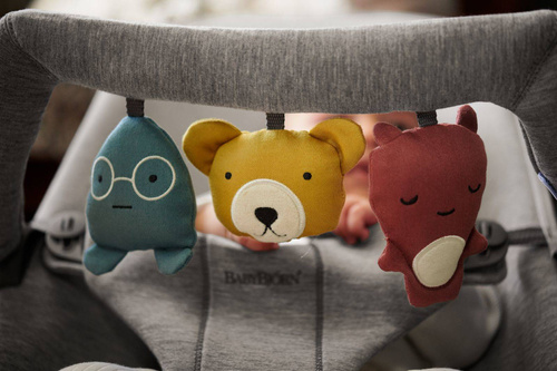 BABYBJÖRN - Bouncer Bliss - Light grey, 3D Jersey + Toy