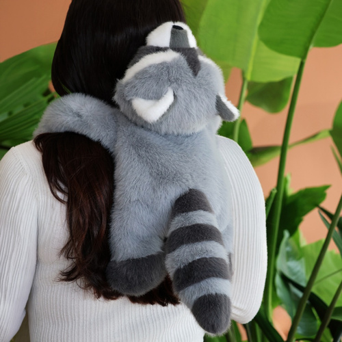 DOUDOU – Histoire d'Ours weighted plush raccoon, 50 cm, grey