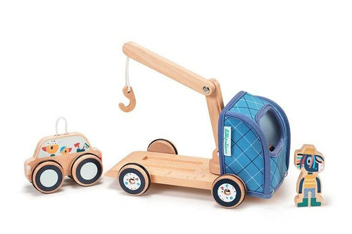 LILLIPUTIENS - Wooden tug with a movable hook and a donkey car Ignace 2 years +