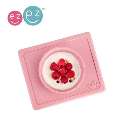 EZPZ - Silicone bowl with 2in1 placemat Mini Bowl pastel pink