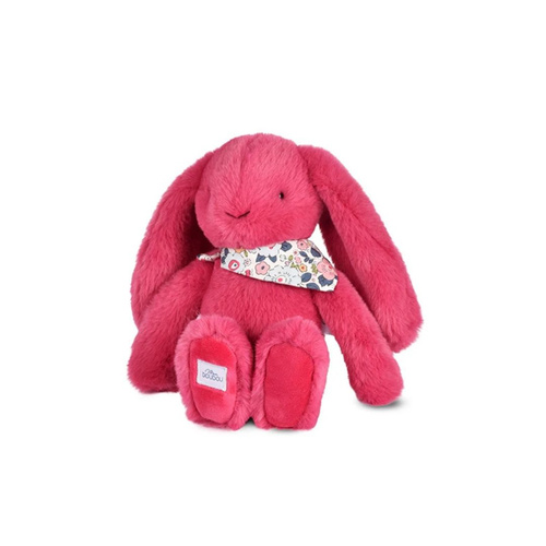 DOUDOU – Lapin Fleurette plush rabbit by Doudou et Compagnie, 25 cm, fuchsia