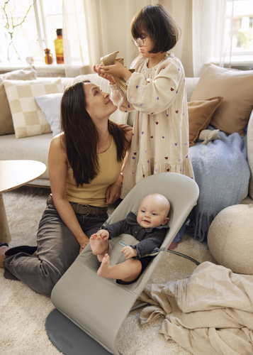 BABYBJÖRN - Bouncer BLISS Woven/Jersey Tri Fabric, Sand Grey