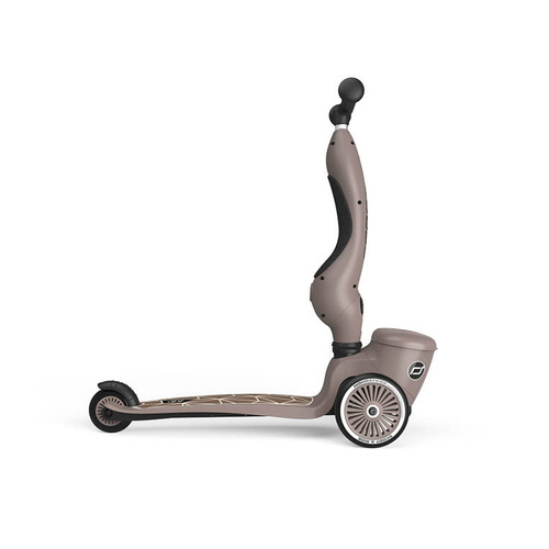 SCOOTANDRIDE - Highwaykick 1 Lifestyle 2in1 Ride-on and scooter with lockable storage 1-5 years Brown Lines