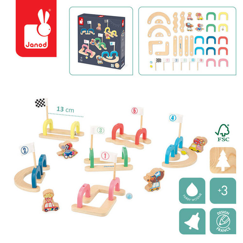 Janod - Marble Game Applepop 3+ Obstacle Race