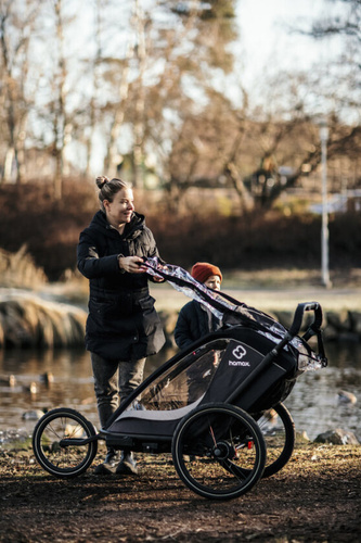 Hamax - Bike trailer for kids COCOON , double- Grey/black