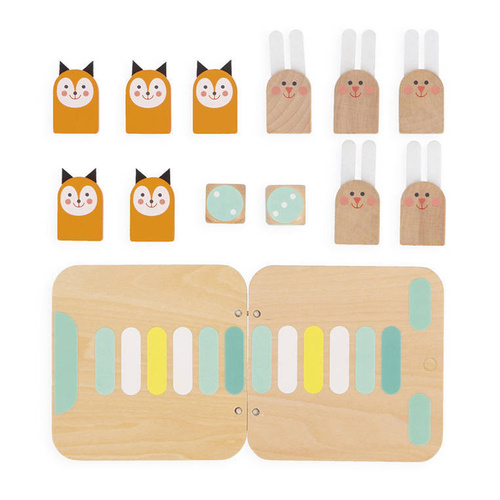 Janod - Wooden roll up with a bell Bird Tropic 10m +