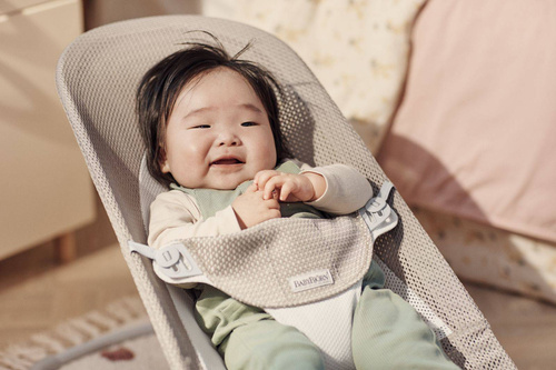BABYBJORN - Bouncer Balance Soft Light grey frame, Mesh, Grey beige/White