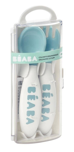 Beaba - Plastic cutlery in a case blue