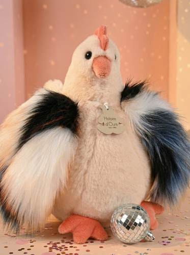 DOUDOU – Poulette plush chicken, Histoire d'Ours, 20 cm, beige